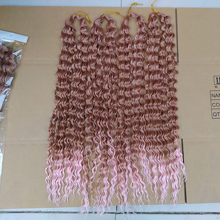 Synthetic Long Curly Braiding Hair  24inch 30inch 36inch Blonde Pink Brown Water Wave Crochet Wavy Braiding Hair