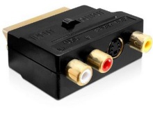 Scart Switch Adapter Scart to 3RCA+S Vhs Jacke (jh 2109)