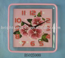 Square transparent wall clock