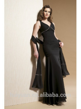 black free shawl sexy back open evening dress