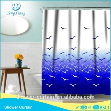 Polyester Material Sea And Seagull Bathroom Curtains