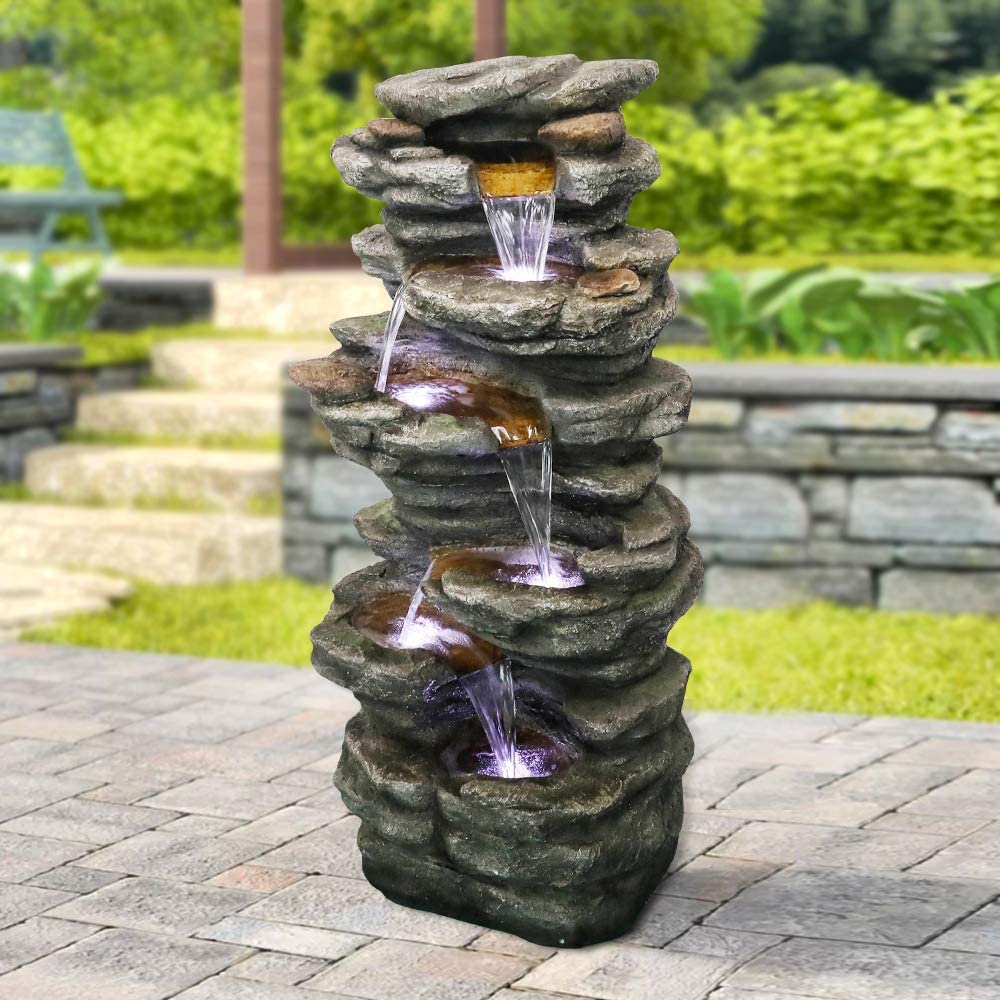 6 ярусных камней на открытом воздухе фонтан