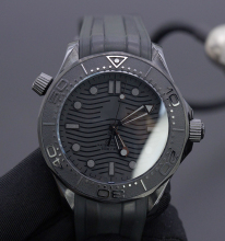 Super Clone Seahorse 8806 Automatic Watch 43.5mm Black Dial 300M Waterproof Rubber Strap Men's Timepiece