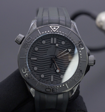 Super Clone Seahorse 8806 Automatic Watch 43.5mm Black Dial 300M Waterproof Rubber Strap Men's Timepiece