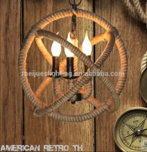 Zhongshan 3 head art hemp hemp rope rope house asian style bangkok hemp rope chandelier lighting