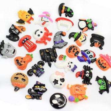 New Charm Hallowmas Flat Back Beads Charms Resin Cabochon 100pcs/bag For Handmade Craft Decor Factory Wholesale