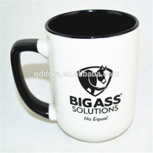 black glazed ceramic mug with big ass logo, ceramic cup,sublimation mug
