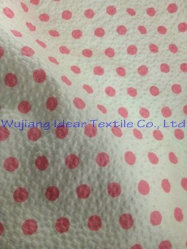 polyester cotton print emboss seersucker