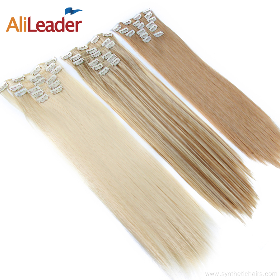 Silky Straight Synthetic 16 Clips In Hair Extensions