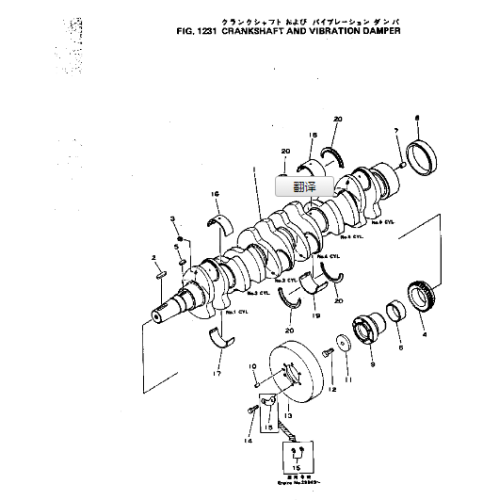 GENUÍNO KOMATSU S6D155 CRANKSHAFT ASS&#39;Y 6127-31-1011