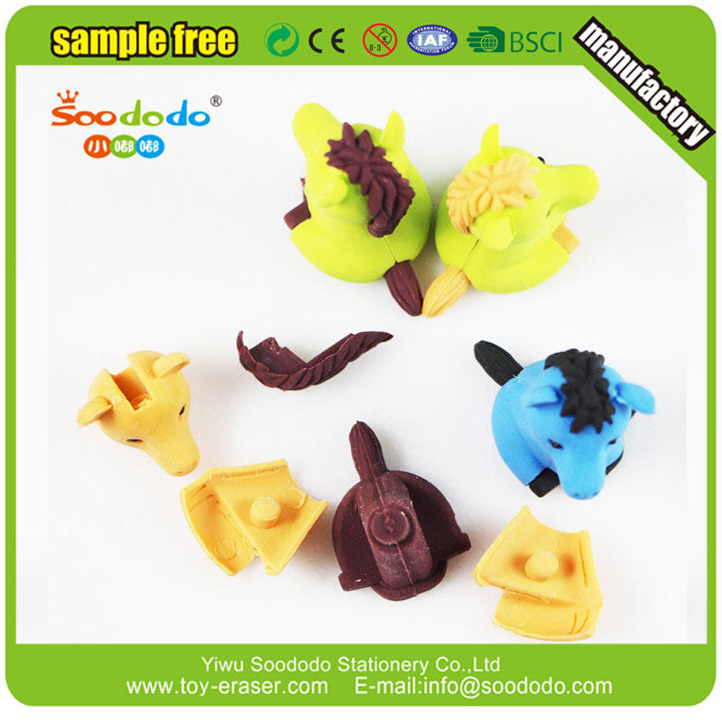 Fancy Puzzle 3D Horse shaped eraser for kids