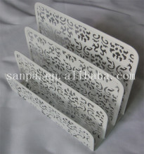 Multifunction White Metal Engraving Namecard Holder/ Desktop Holder/Letter Sorter