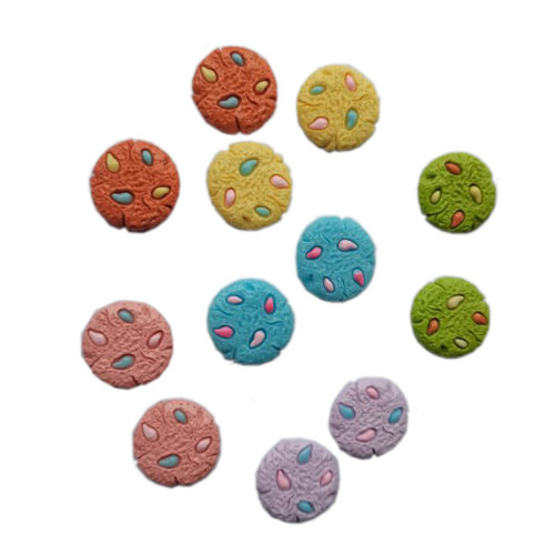 15mm bunte Harz Keks Anhänger Charme Schmuck machen Erkenntnisse nette Charms DIY Ohrringe Halskette Schlüsselanhänger Zubehör