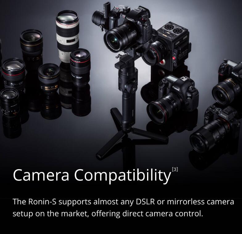 New Arrival DJI Ronin -S Gimbal Stabilizer for DSLR and mirrorless cameras VS Zhiyun Crane 2