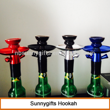 Best selling liquor glass bottle hookah colored hookah bottle stem