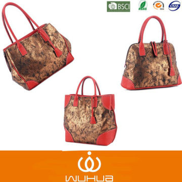 2014 New Style Snake Pu Red Fashion Ladies Handbags