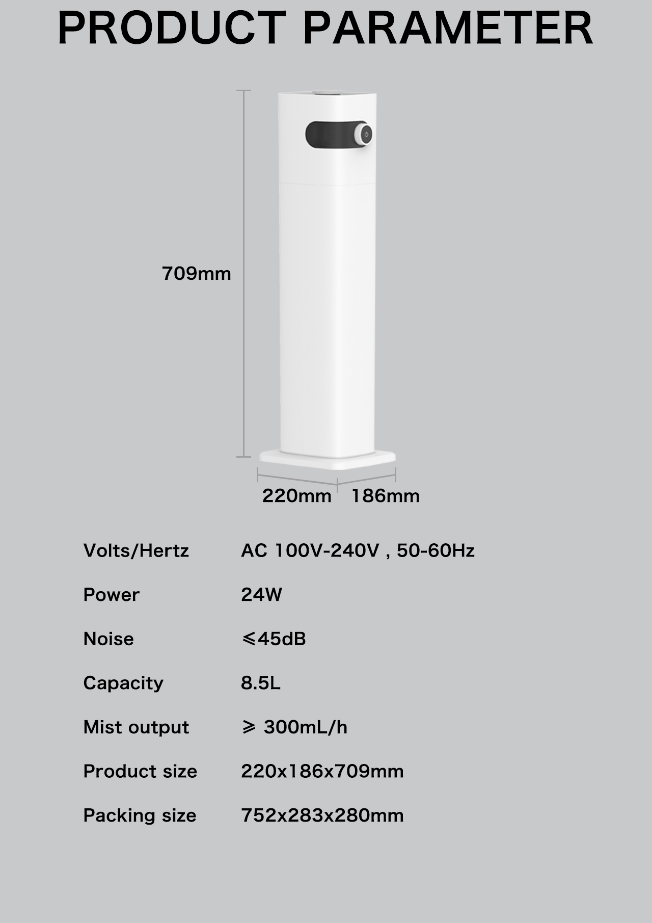 HTJ-2501B Humidifiers specification HTJ-2501B Humidifiers specification