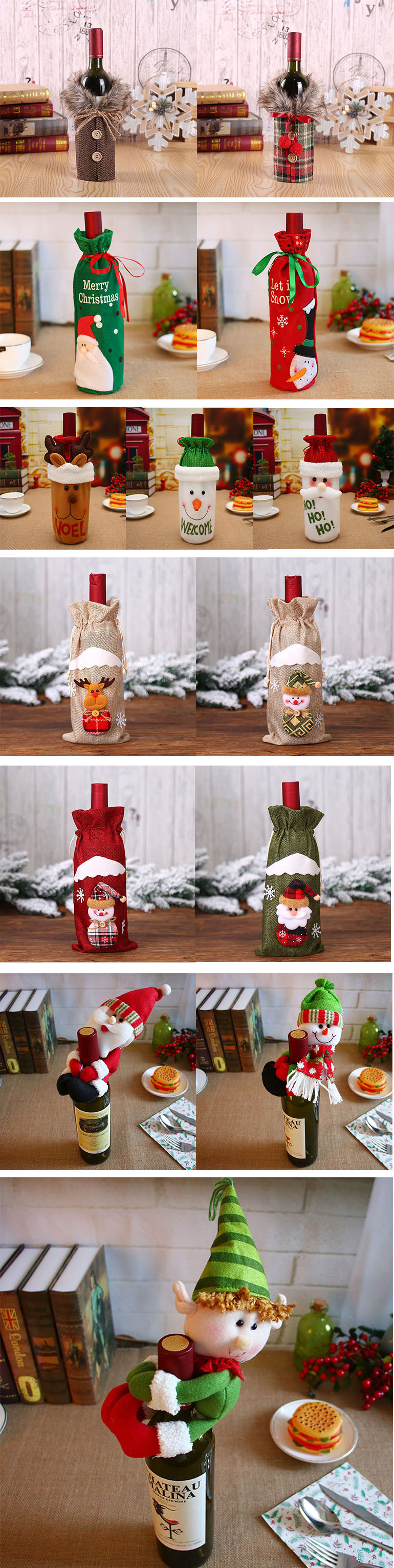 Nicro New Products Variety Style Sweater Coat Wine Bottle Cover Merry Christmas Party Decoration Supplies