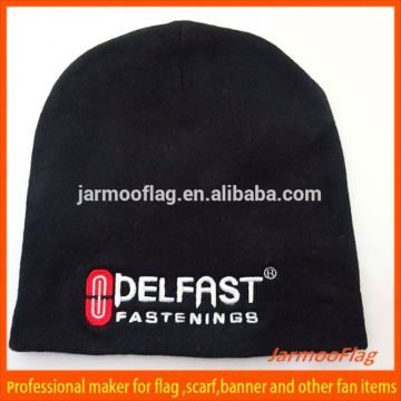 custom black color company logo advertising sport beanie hat