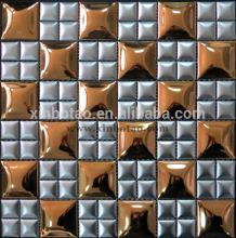 Decorative art pattern ceramic gold mosaic tile price,gold glazed ceramic mosaic