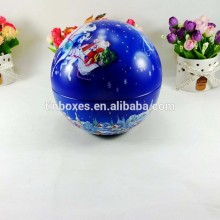 beautiful storage metal ball chocolate tin box with ribbon loop