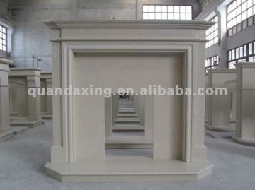 Beige Marble Fireplace,Gas Fireplace Mantel