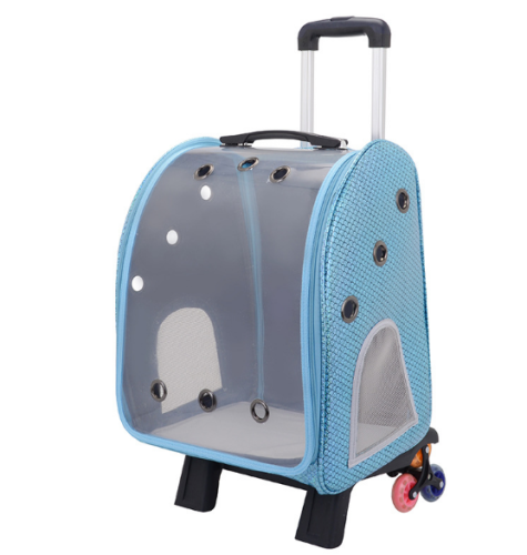 New transparent trolley bag portable breathable pet backpack