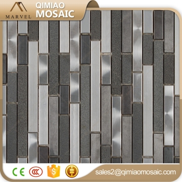 Strip Slate Stone Mix Stainless Steel For Bathroom Border Tiles