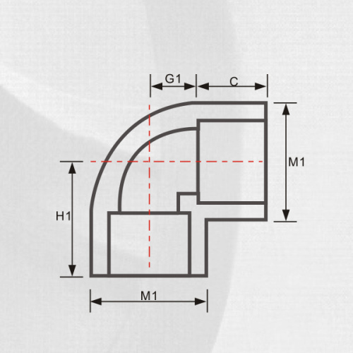 Cotovelo ASTM Sch80 Upvc 90 ° Cor cinza escuro