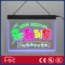 Acrylic panel neon light led open sign