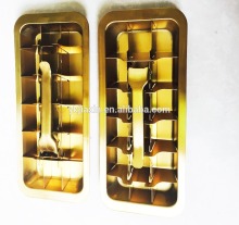 golden colour ice cube tray