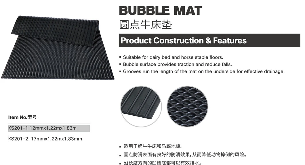 Anti Slip Horse Stable Rubber Floor and Cow Bed Mat