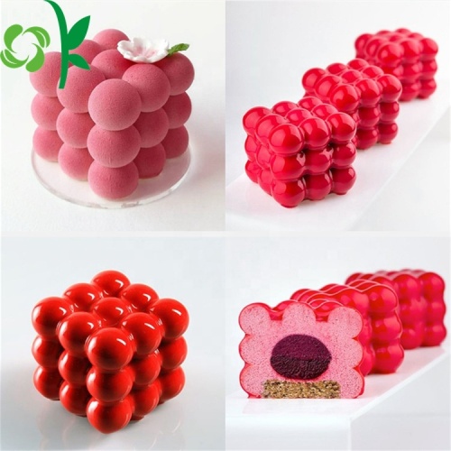 6 rongga Cube silikon mousse cake acuan