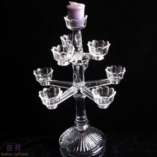 Crystal Glass Candelabra Tealight Holder