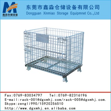 Folded Wheeled Cart/ Storage Cage/Wheeled Wire Mesh Container