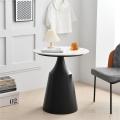 Hotel Black Metal Modern Marble Top Nordic Style Lobby Furniture Round Side Table Oval Coffee Table Set