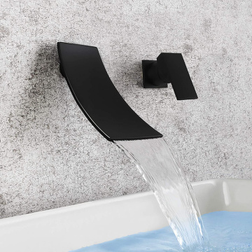 Black Bathtub Faucet Tub Handles Valve Waterfall Tap
