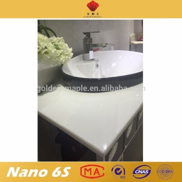 Pure white fabricated basin crystallized stone sheet