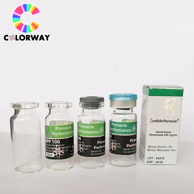 10ml bottle vial HCG color sticker Custom factory cheap pharmaceutical printing packaging 10ml vial sticker