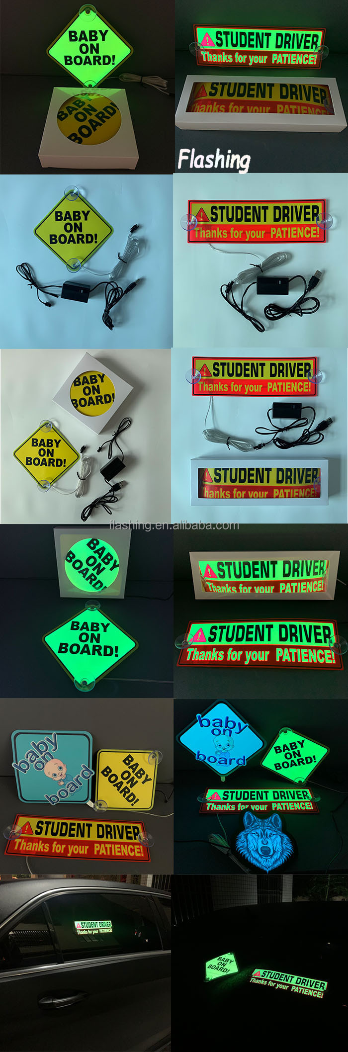 New luminous el classical car stickers displaying panel EL LED car sticker