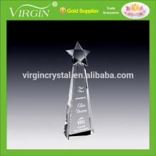 Wholesale new design clear blank crystal star trophy awards