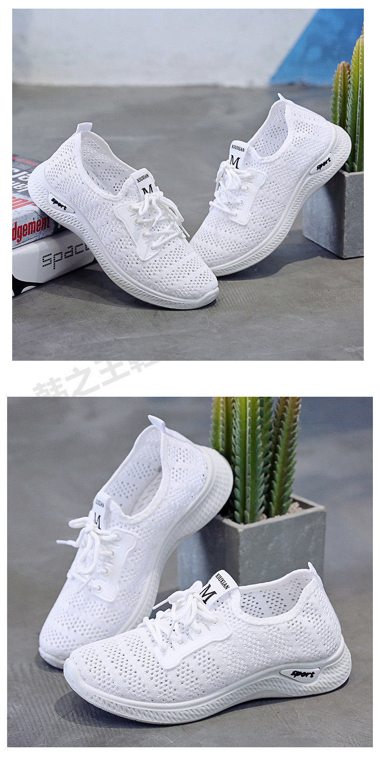 2021 New Women's Net Shoes Fly Woven Breathable Light Sports Shoes Summer Running Shoes