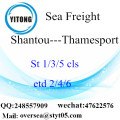 Shantou Port LCL Consolidação para Thamesport