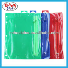 Easy carry A4 plastic Folder With Zip made of PVC