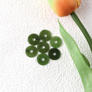 High Quality Hetian Jade Copper coin shape Cut