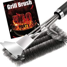 New Design Good Quality Bbq Grill Brush Grill Brush And Scraper Stainless Steel Wire Brushes