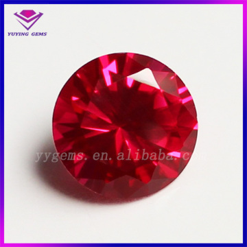 Lab Created Ruby Corundum Round Brilliant Cut Ruby Fake Gemstone