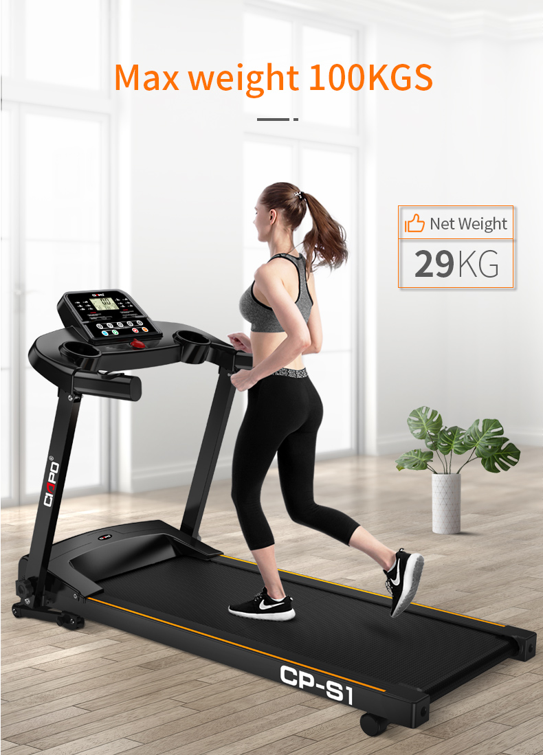 CIAPO Easy Folding Treadmill for Home Use,with  Holder, Heartbeat Sensor and 3-Level Incline 1.5HP Electric Treadmill Jogging Ma