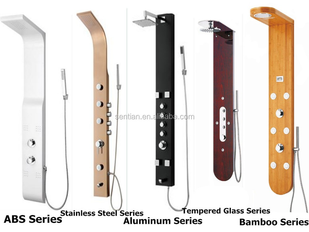 Hot Popular Brass Mechanical Mixer/Themostatic Natural Bamboo shower panel shower column