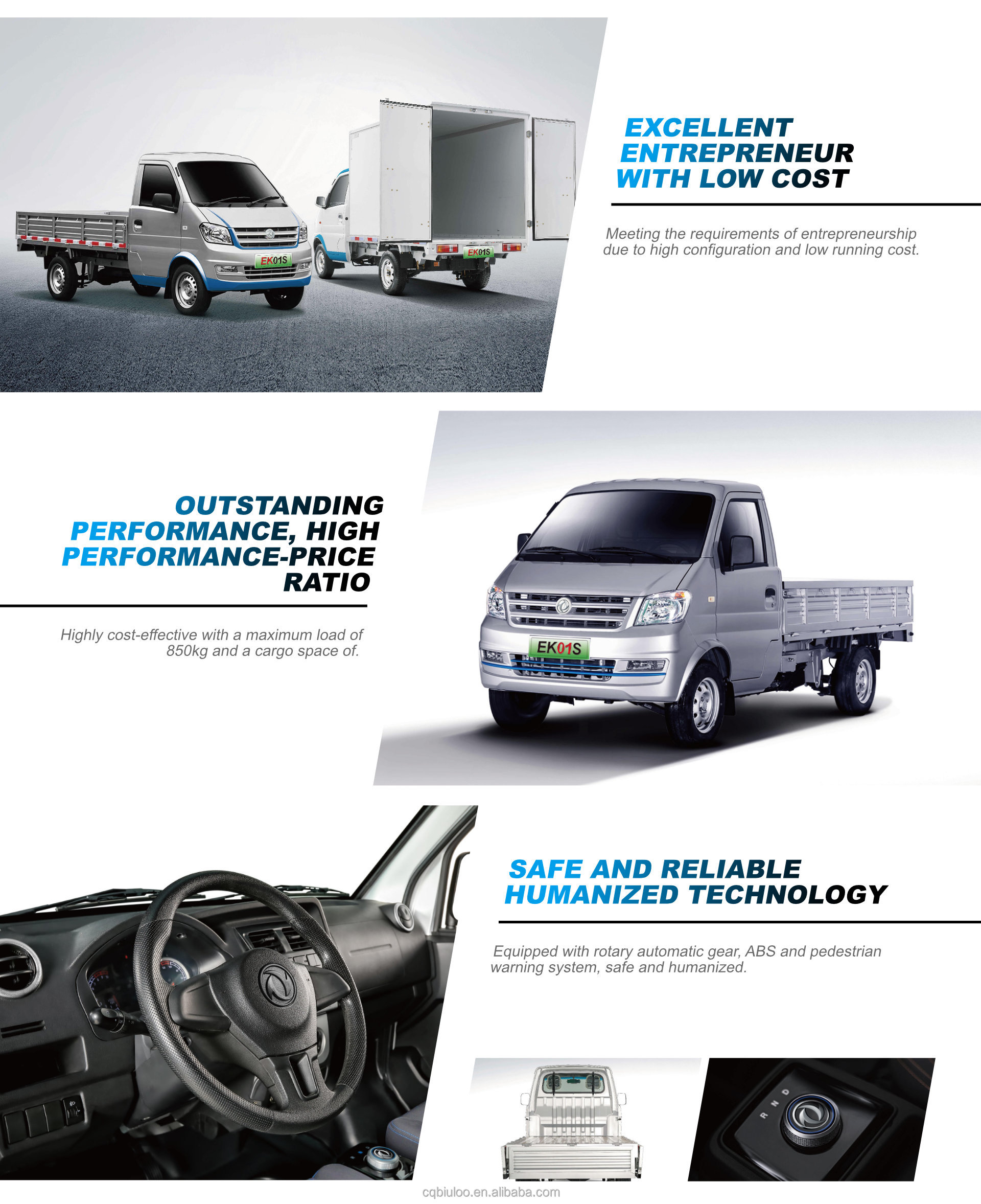 2022 Electric Truck DFSK SOKON EK01S Van Pickup / Mini Cars Cargo Electric Van 4 Wheel Electric Car